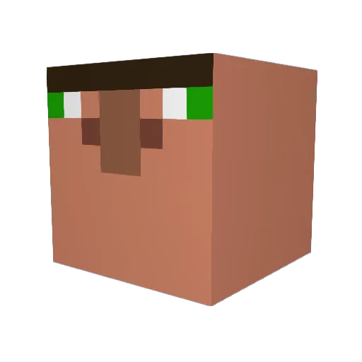 Zkruv Minecraft avatar head, 3D render