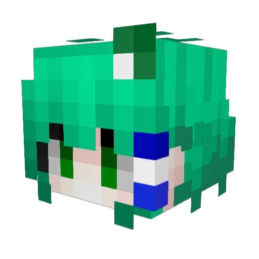 ZlYlK Minecraft avatar head, 3D render