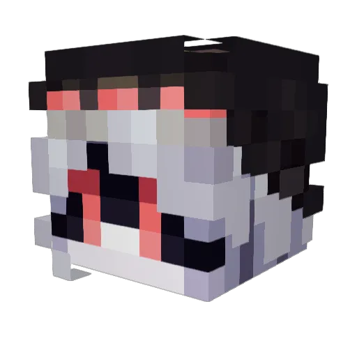 Zlaat Minecraft avatar head, 3D render