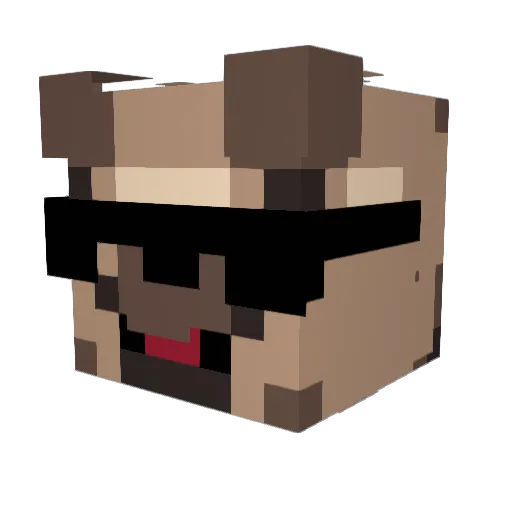 Zlash Minecraft avatar head, 3D render