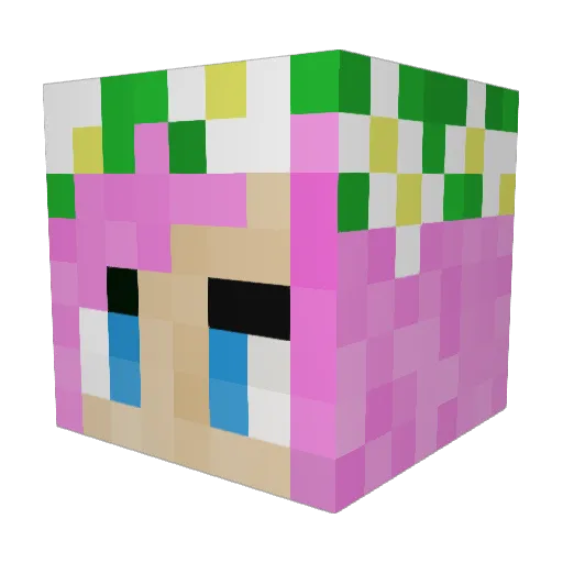 ZlataPtica Minecraft avatar head, 3D render