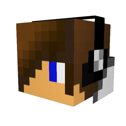 Zlatero Minecraft avatar head, 3D render