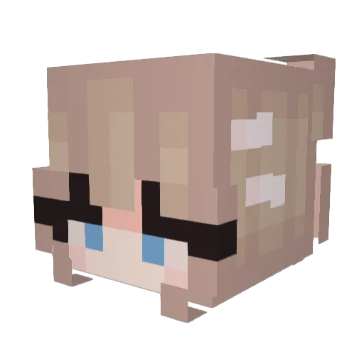 Zlaueyy Minecraft avatar head, 3D render