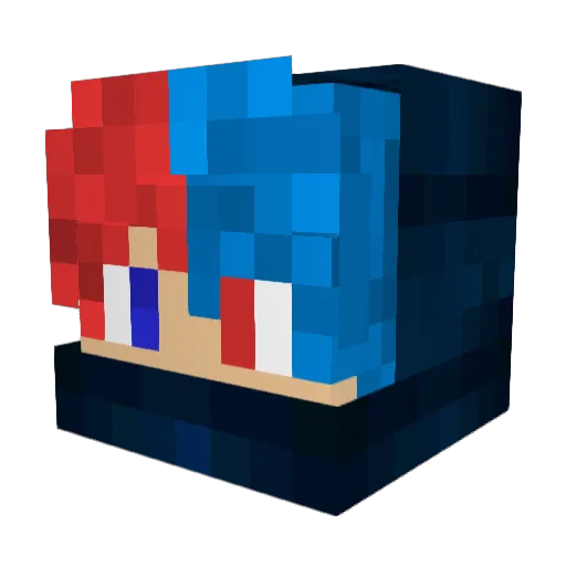 Zlaxyx Minecraft avatar head, 3D render