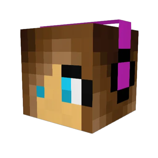 Zleaka Minecraft avatar head, 3D render