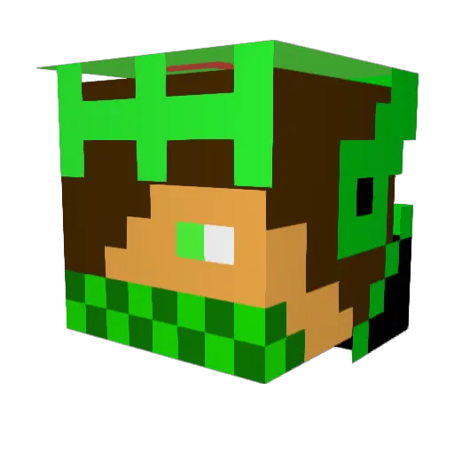 Zlimon Minecraft avatar head, 3D render