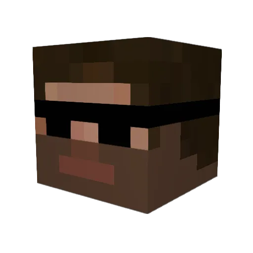 Zlobroun Minecraft avatar head, 3D render