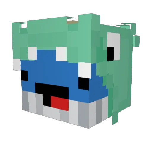 Zlushiie Minecraft avatar head, 3D render
