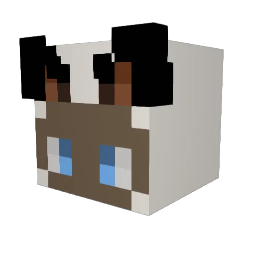 ZlwhsDark Minecraft avatar head, 3D render