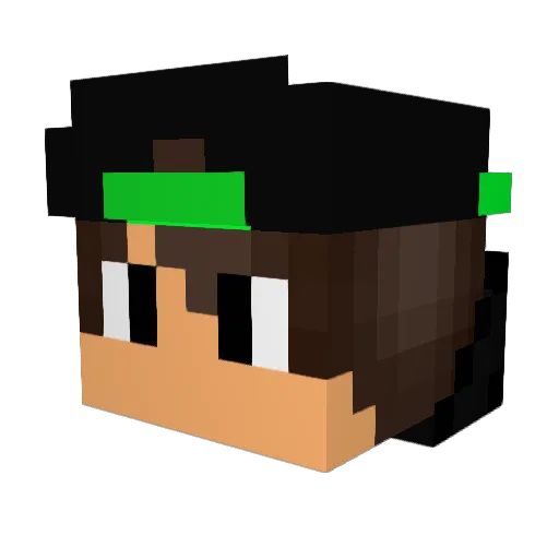 Znirp Minecraft avatar head, 3D render