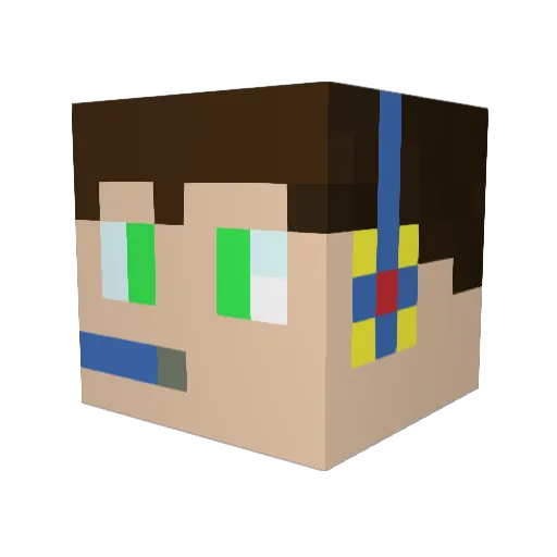 ZoGMeN Minecraft avatar head, 3D render