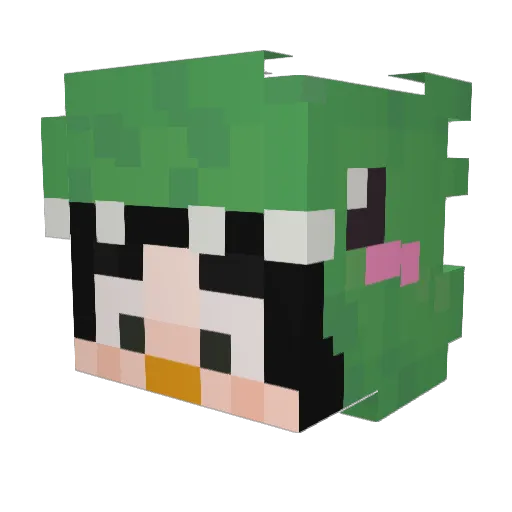 ZoMaii Minecraft avatar head, 3D render