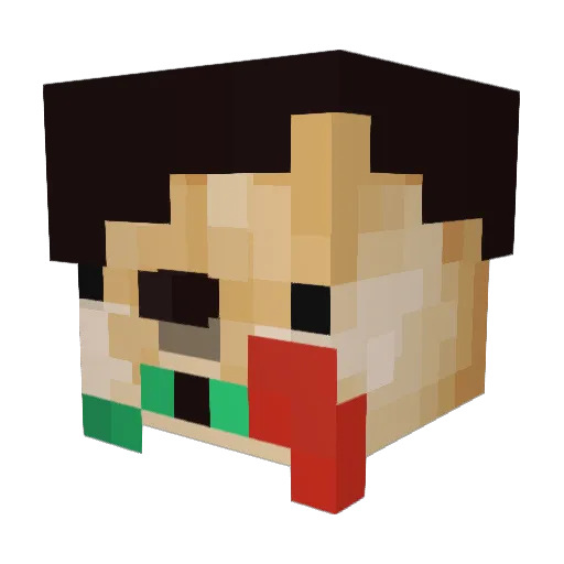 ZoR08090 Minecraft avatar head, 3D render