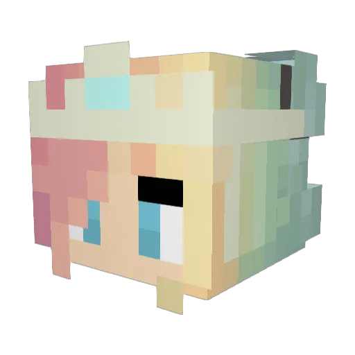 ZoasterBath Minecraft avatar head, 3D render