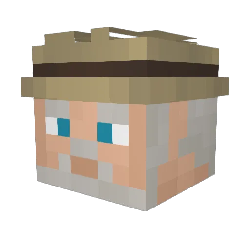Zoblack Minecraft avatar head, 3D render