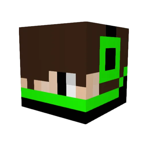 Zobu45 Minecraft avatar head, 3D render