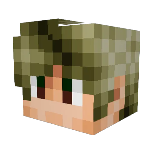 ZocaRodu Minecraft avatar head, 3D render