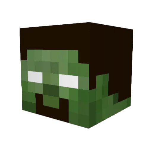 Zoccerlix Minecraft avatar head, 3D render