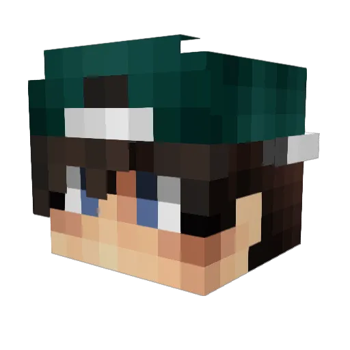 Zockendodo Minecraft avatar head, 3D render