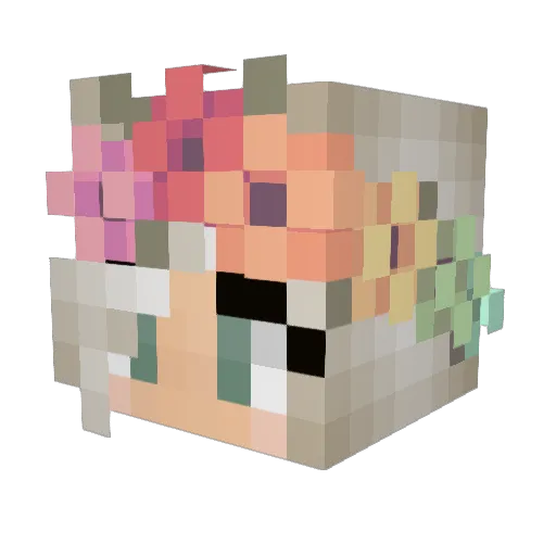 ZockerMama32 Minecraft avatar head, 3D render