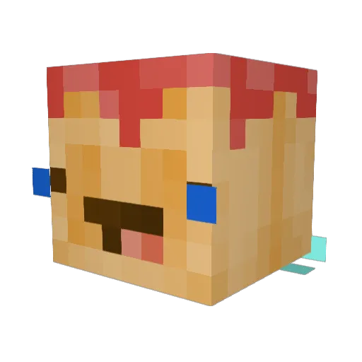 Zockerpilz Minecraft avatar head, 3D render