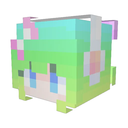 Zodasing Minecraft avatar head, 3D render