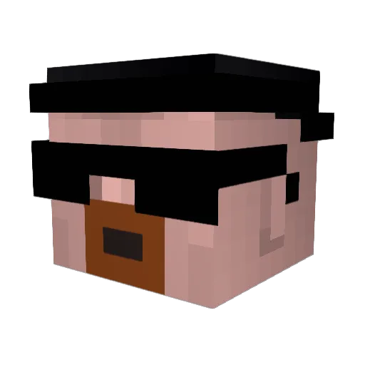 Zodiiac Minecraft avatar head, 3D render