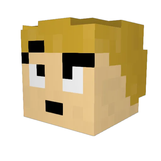 Zodnas Minecraft avatar head, 3D render