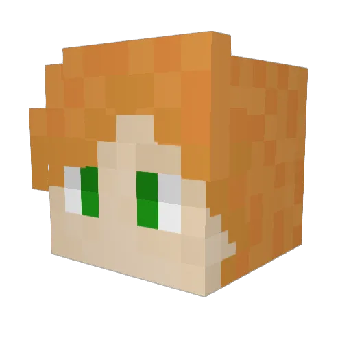 Zoe0523 Minecraft avatar head, 3D render