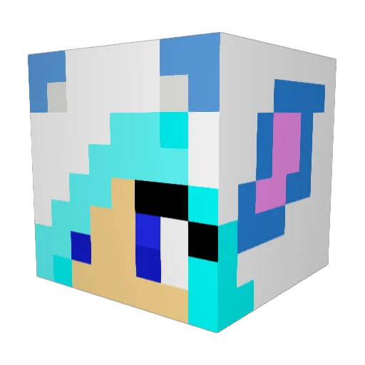Zoe30 Minecraft avatar head, 3D render