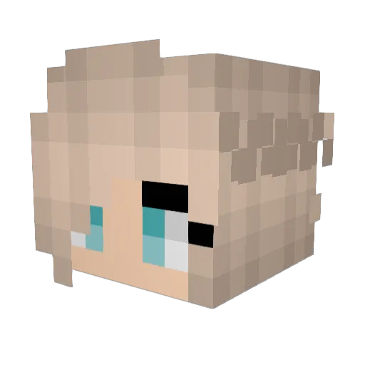 Zoe833 Minecraft avatar head, 3D render