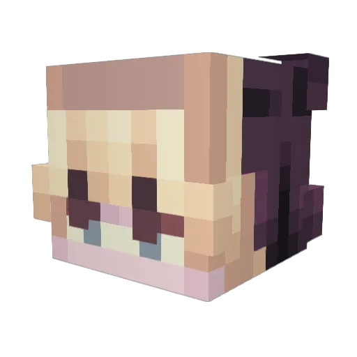 ZoeCipher Minecraft avatar head, 3D render