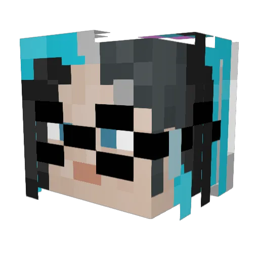 ZoeRyanX Minecraft avatar head, 3D render