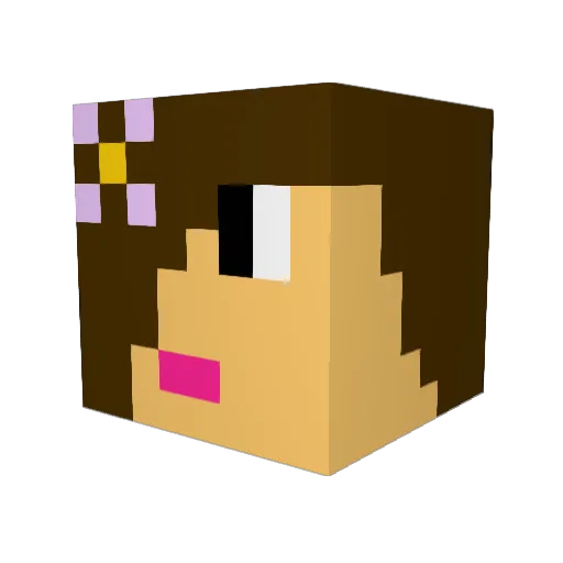 ZoeStar12 Minecraft avatar head, 3D render