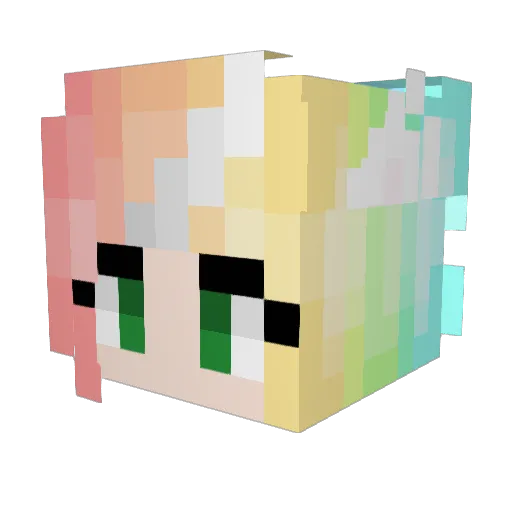 Zoe_unicorn Minecraft avatar head, 3D render