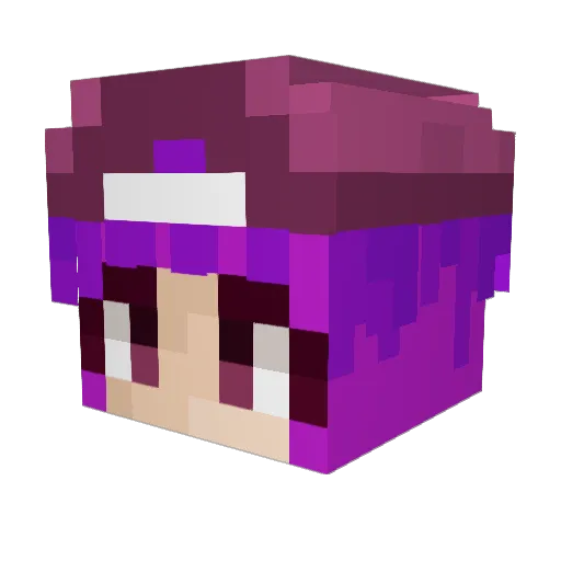 Zoeluck Minecraft avatar head, 3D render