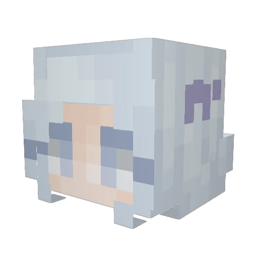 ZoeyTheWolf09 Minecraft avatar head, 3D render