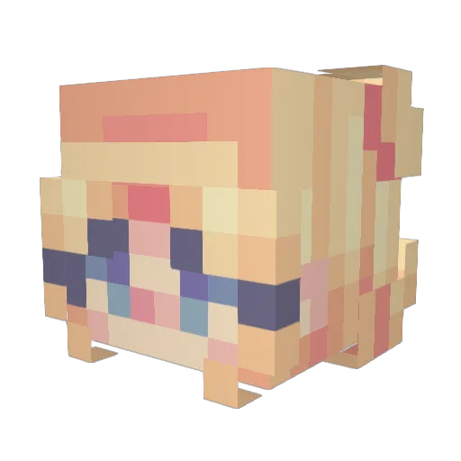 Zoeybutt Minecraft avatar head, 3D render
