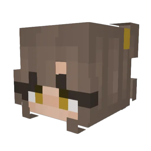 Zofiacat Minecraft avatar head, 3D render