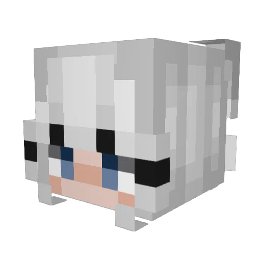 Zofialama Minecraft avatar head, 3D render