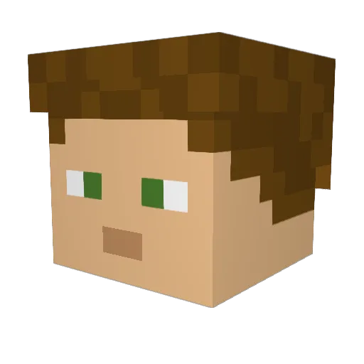 Zogat Minecraft avatar head, 3D render