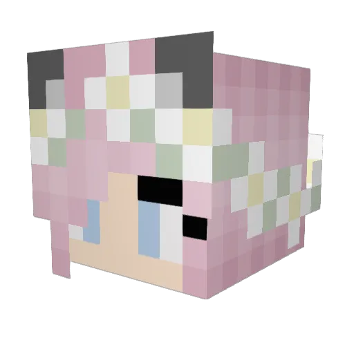 ZoiePlaysMC Minecraft avatar head, 3D render