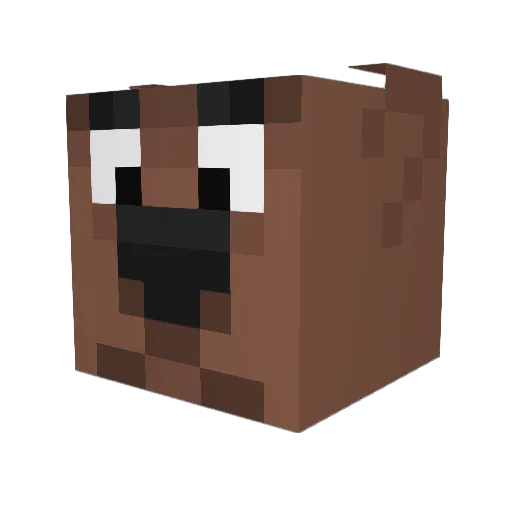 Zoinksy Minecraft avatar head, 3D render
