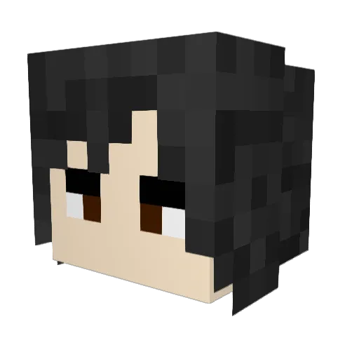 Zokai Minecraft avatar head, 3D render