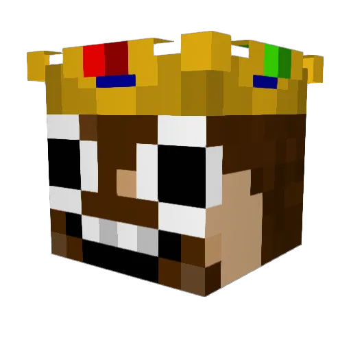 Zokatu Minecraft avatar head, 3D render