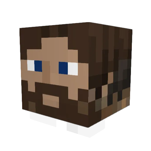 Zokenman Minecraft avatar head, 3D render