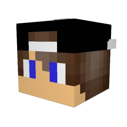 Zokia Minecraft avatar head, 3D render