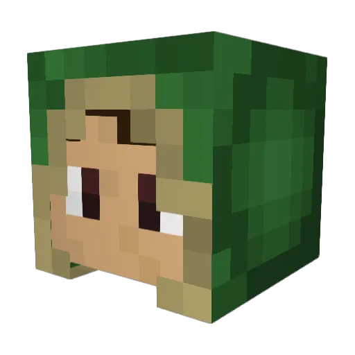 Zokusan Minecraft avatar head, 3D render