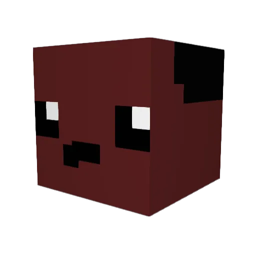 Zolian Minecraft avatar head, 3D render