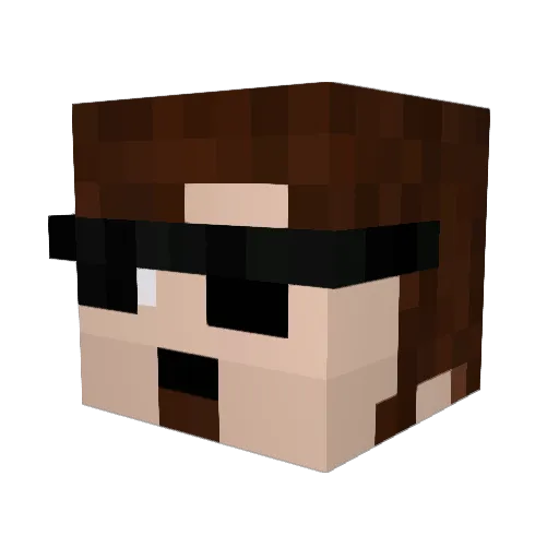 Zolkran Minecraft avatar head, 3D render